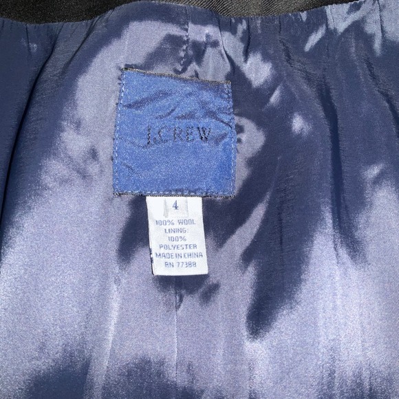 J.Crew Womens Sz 4 Black Peplum Jacket Blazer Button-Front Wool Career Classic - Picture 5 of 8